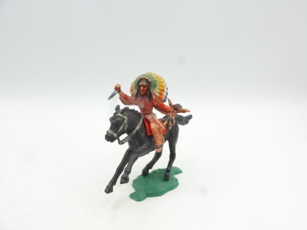 Timpo Toys Indianer reitend mit Messer + Skalp - tolle Figur