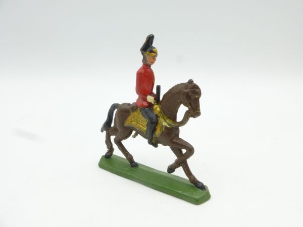 Flat pewter soldier riding - great painting