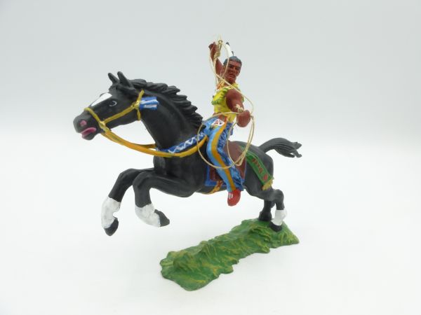 Preiser 7 cm Indianer zu Pferd mit Lasso - ladenneu