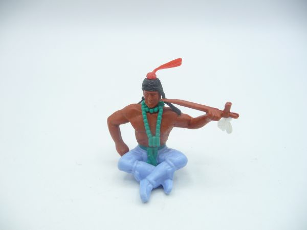 Timpo Toys Indian 2nd version sitting with pipe of peace