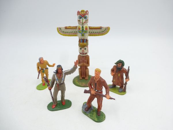 Elastolin 4 cm Group of Karl May series (torture stake + 4 figures)