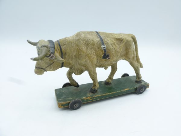 Lineol Left draught ox on rolling board - great figure, s. condition Photos