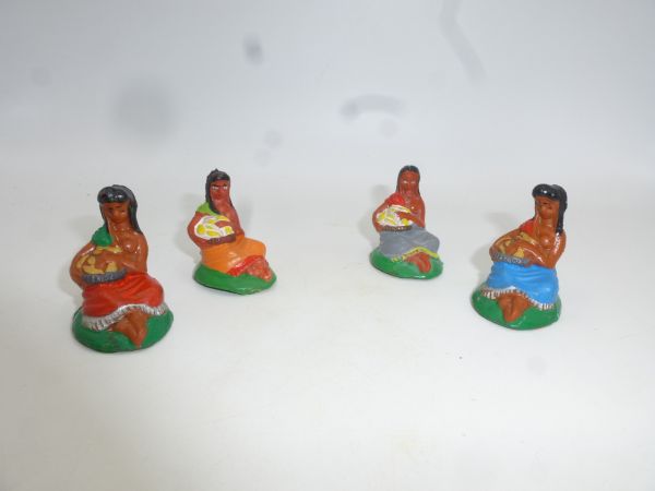 4 Indianerinnen sitzend mit Schüssel