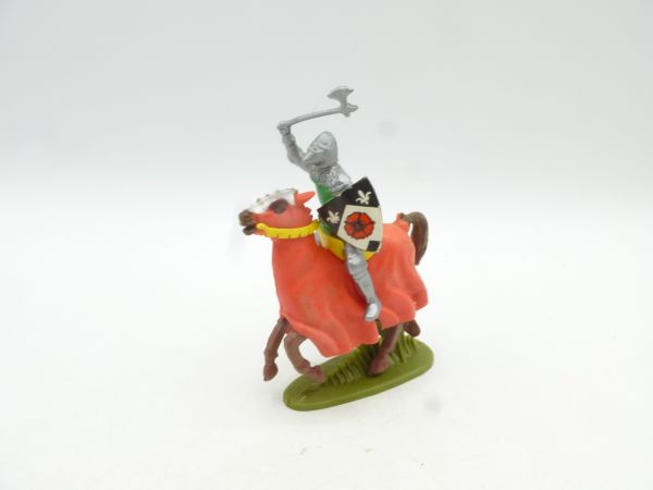 Britains Swoppets Knight riding with axe + shield (made in HK)