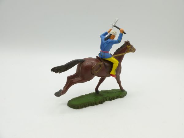 Starlux Indian riding with tomahawk, looking sideways