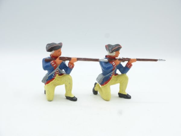 Elastolin 7 cm Regiment Specht: 2 soldiers kneeling shooting, No. 9144