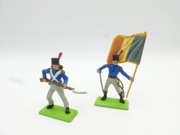 Britains Deetail 2 Frenchmen with flag / bayonet