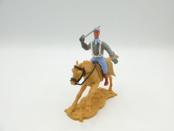 Timpo Toys Confederate Army soldier 2nd version riding, lunging with sabre