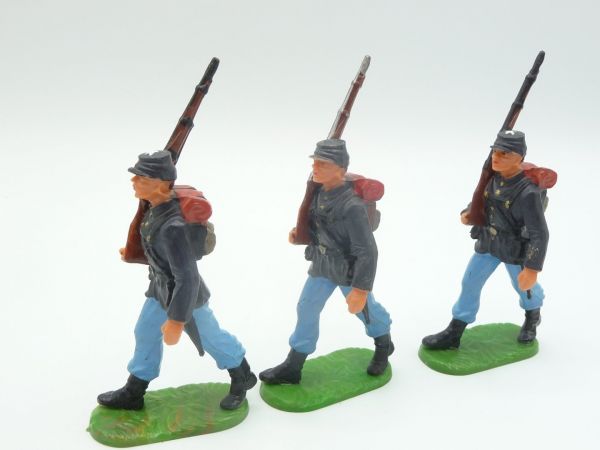 Elastolin 7 cm 3 Union Army soldiers marching, No. 9171 - good condition