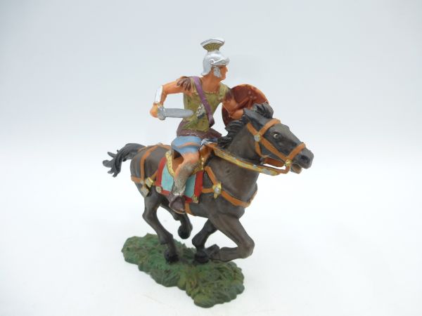 Elastolin 7 cm Master on horseback with sword, No. 8454, yellow lower robe