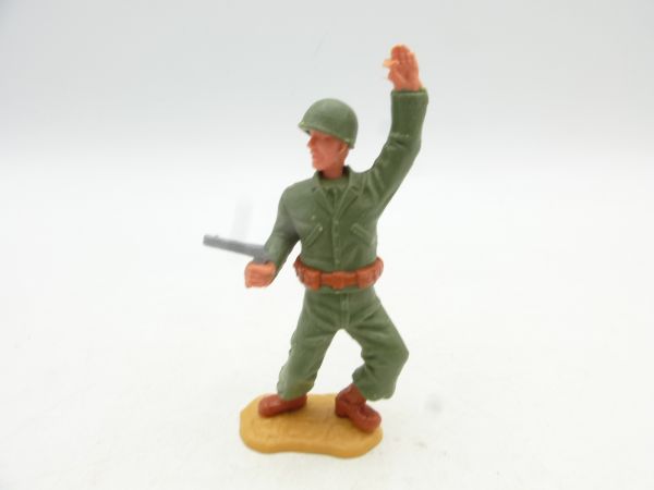 Timpo Toys Amerikaner stehend mit Pistole, Arm oben