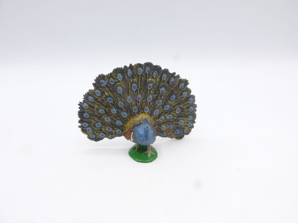 Elastolin Peacock, showing tail - great painting, brand new