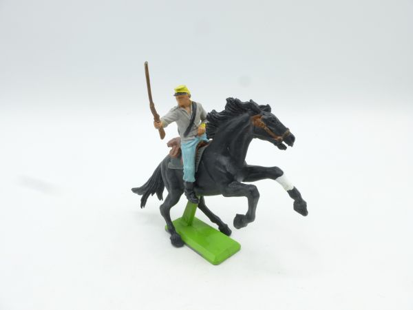 Britains Deetail Confederate Army soldier riding, rifle held high