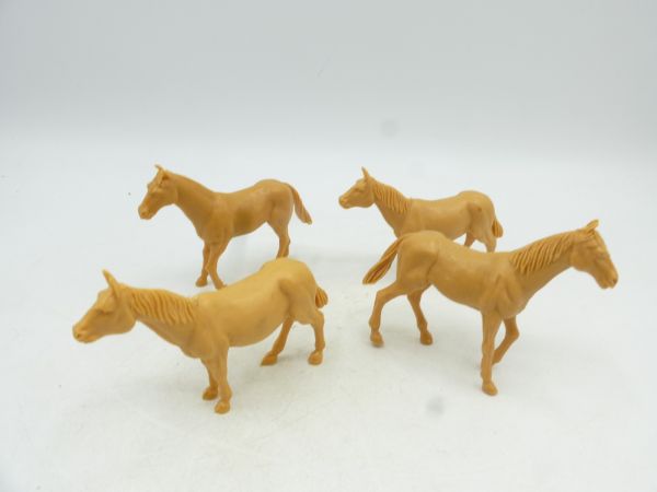 Timpo Toys 4 pasture horses, light beige - as good as new