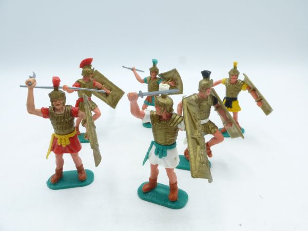 Timpo Toys Set of Romans on foot (6 figures) - shield loops ok
