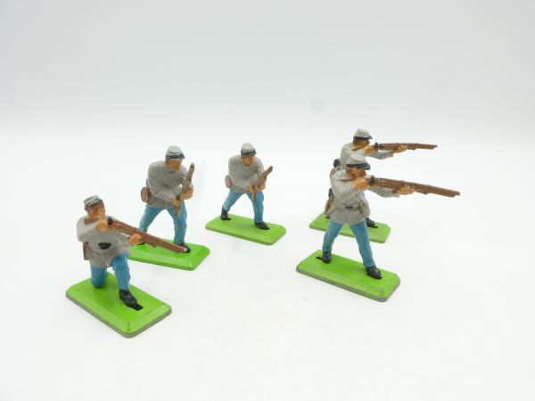 Britains Deetail 5 Southerners, foot figures (fixed arm)