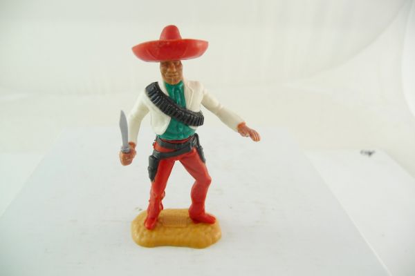 Timpo Toys Mexikaner stehend, weiß/grün mit Messer - schöne Kombi