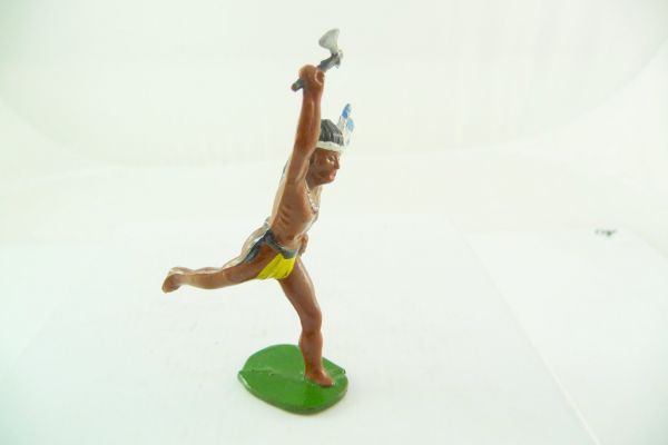 Reisler hard plastic Indian running with tomahawk - early figure, great painting