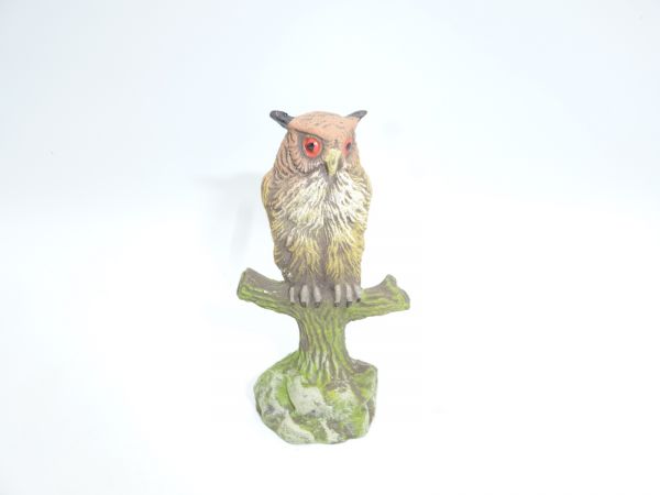 Elastolin Eagle owl sitting on tree - great item
