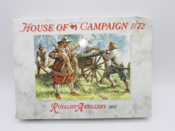 House of Campaign 1:72 Royalist Artillery - complete, on cast