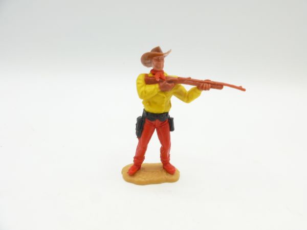 Timpo Toys Cowboy 2. Version stehend schießend - seltenes rotes Unterteil