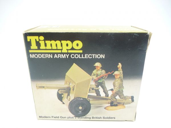 Timpo Toys Minibox Field Gun and British Soldiers, Ref. No. 752 - very good condition