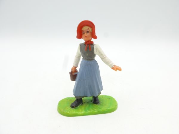 Elastolin 7 cm Settler girl, No. 7709 - beautiful figure
