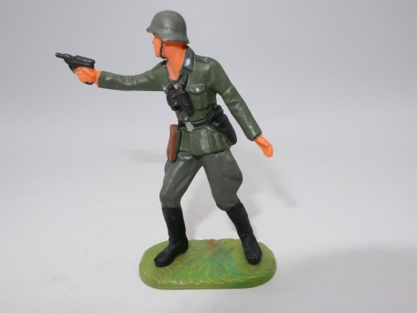 Elastolin 7 cm Deutsche Wehrmacht 1939: Offizier, Pistole schießend, Nr. 10052