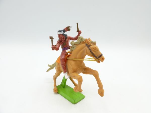 Britains Deetail Apache riding with tomahawk + pistol - rare blanket