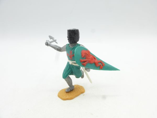 Timpo Toys Knight running, green, black head - modification
