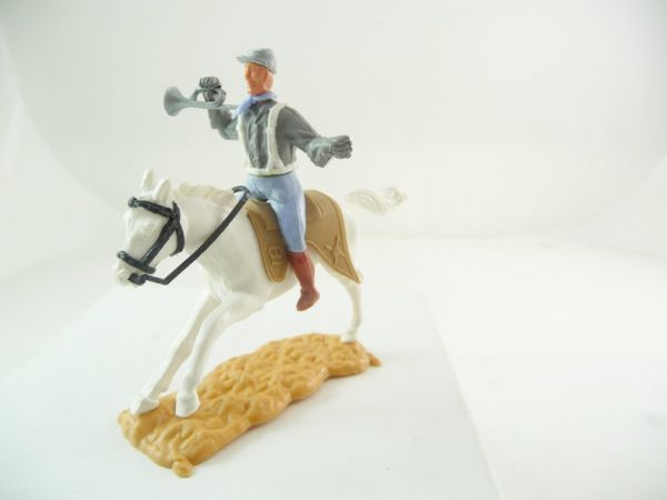 Timpo Toys Confederate Army soldier 2. version riding with trumpet
