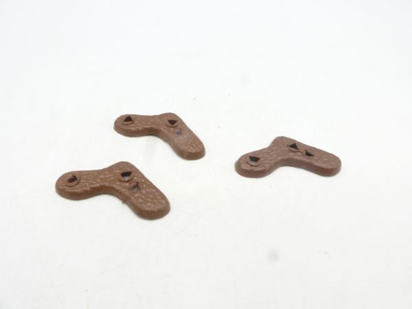 Timpo Toys 3 base plates for kneeling figures, brown
