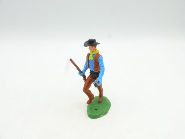 Elastolin 5,4 cm Cowboy advancing with pistol + rifle