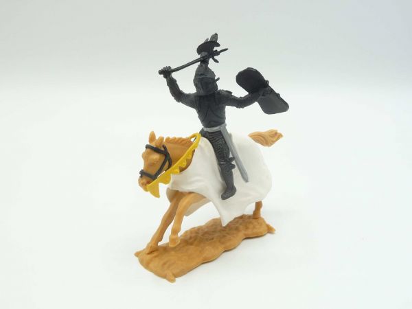 Timpo Toys Black knight riding with sword