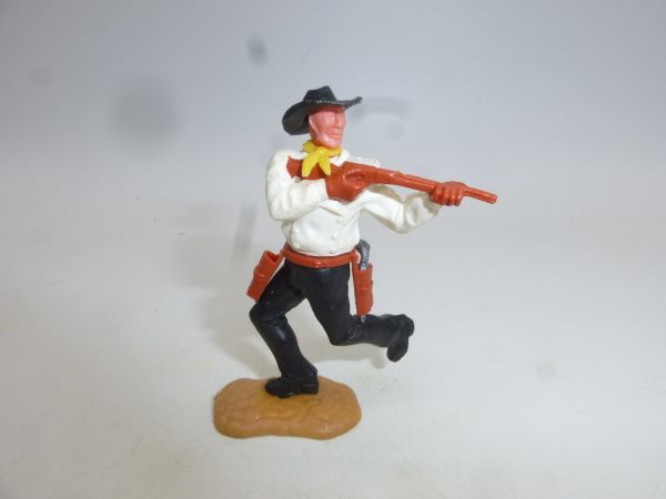 Timpo Toys Cowboy 2nd version running with short rifle, white