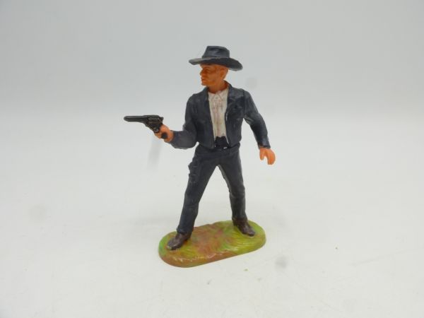 Elastolin 7 cm Sheriff mit Pistole, Nr. 6985, schwarz/weiß