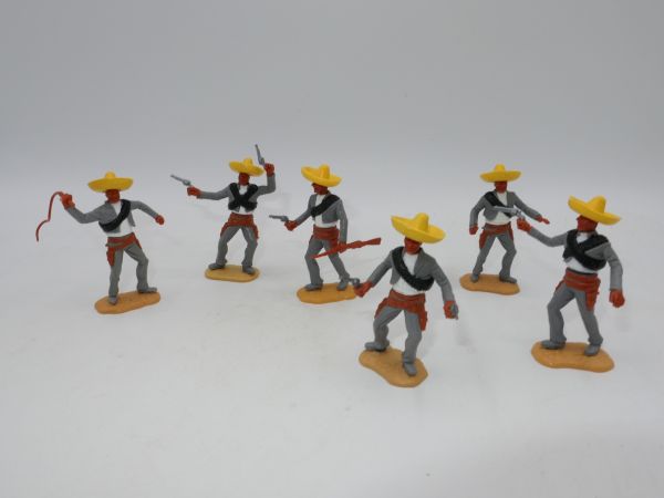 Timpo Toys Satz Mexikaner zu Fuß, grau/weiß/grau (6 Figuren)