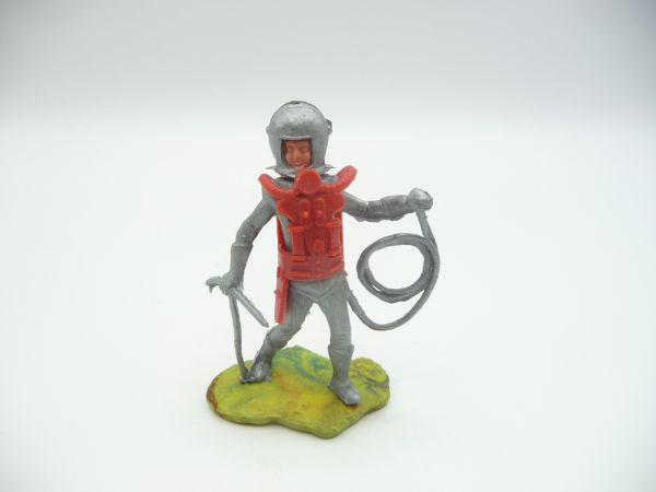 Cherilea Astronaut standing with pickaxe + hose, silver/red