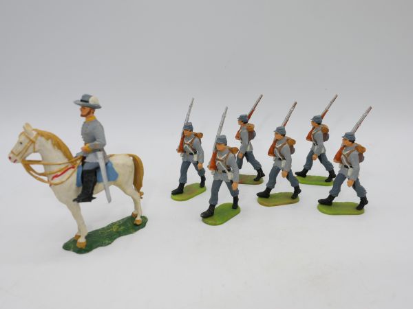 Preiser 4 cm Great Southern States Set (officer + 6 soldiers marching)