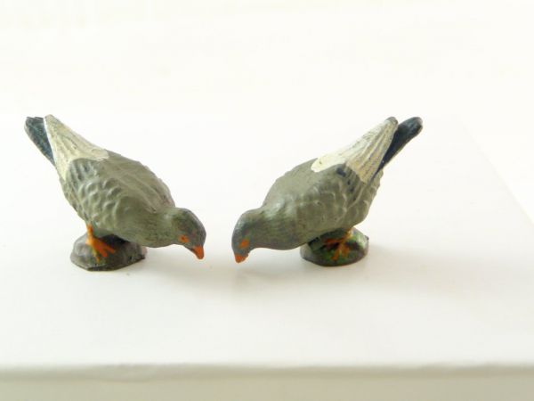 Lineol Composition 2 pigeons pecking - very good condition