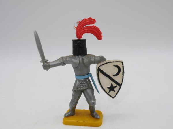 Ritter (mehrteilig) mit Schwert + weißem Schild, 54 mm Serie - seltene Figur