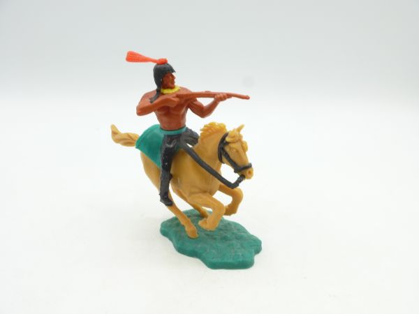 Timpo Toys Indianer 2. Version reitend, Gewehr schießend