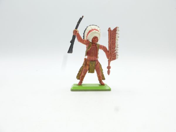 Britains Deetail Indian standing with spear + rifle