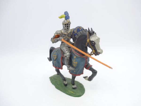 Elastolin 7 cm Ritter zu Pferd, Lanze gesenkt, Nr. 8966 - Bemalung s. Fotos