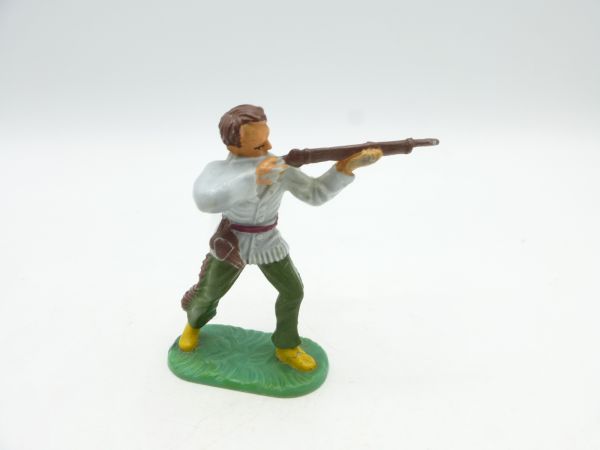 Elastolin 7 cm Cowboy 1. Version stehend mit Gewehr, ohne Hut, J-Figur