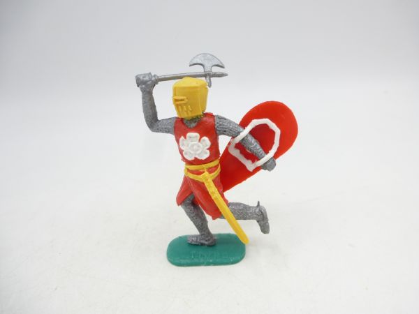 Timpo Toys Medieval knight running with battle-axe, red/yellow