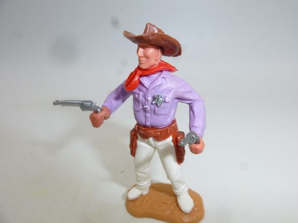 Timpo Toys Sheriff stehend mit 2 Pistolen, flieder