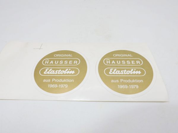 2 large round Hausser stickers - originals
