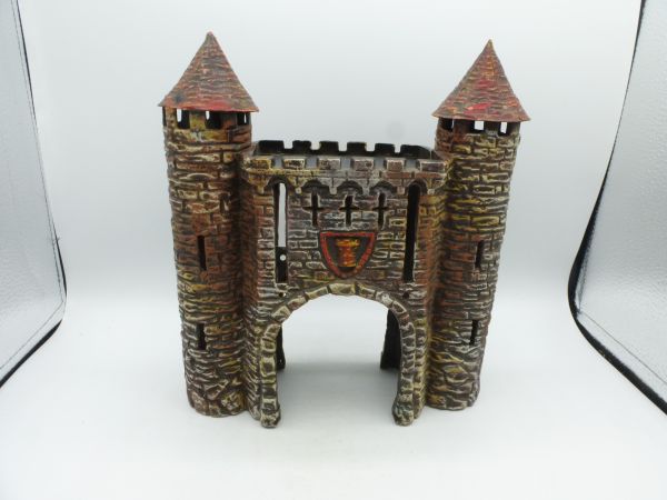 Elastolin Brown castle: entrance gate without drawbridge - used