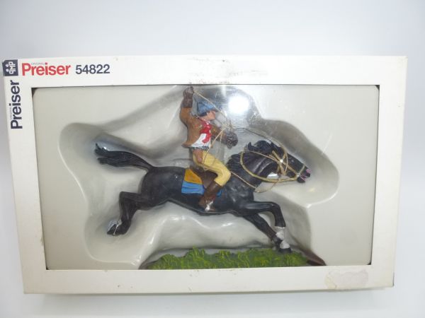 Preiser 7 cm Cowboy reitend, Lasso werfend, Nr. 54822 bzw. 6998 - OVP, ladenneu